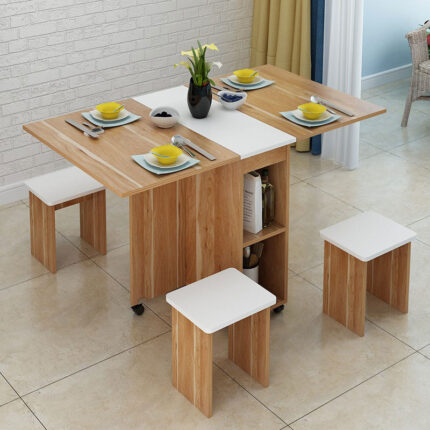 Ensemble De Table De Cuisine Pliable Avec 4 Tabourets